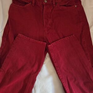 Classic Red Men's Straight Jeans